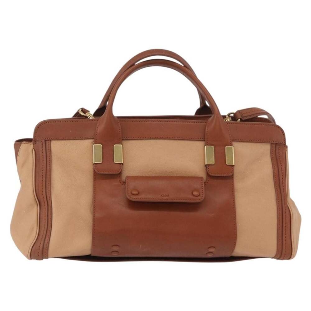 Chloe Leather Little Alice Handbag Brown